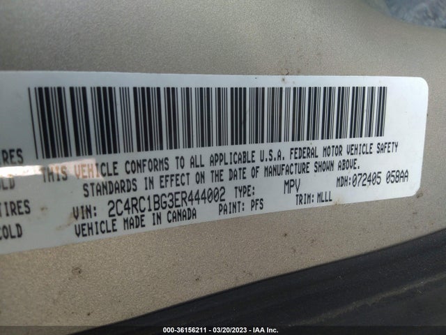 2C4RC1BG3ER444002 Chrysler Town & Country Touring