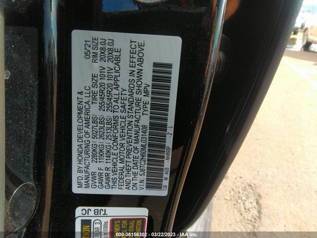 5J8TC2H60ML031408 Acura Rdx W/a-spec Package