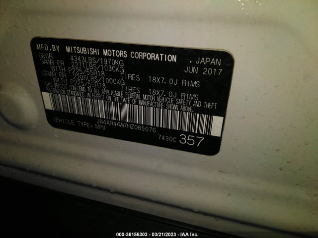 JA4AR4AW7HZ065076 Mitsubishi Outlander Sport 2.4
