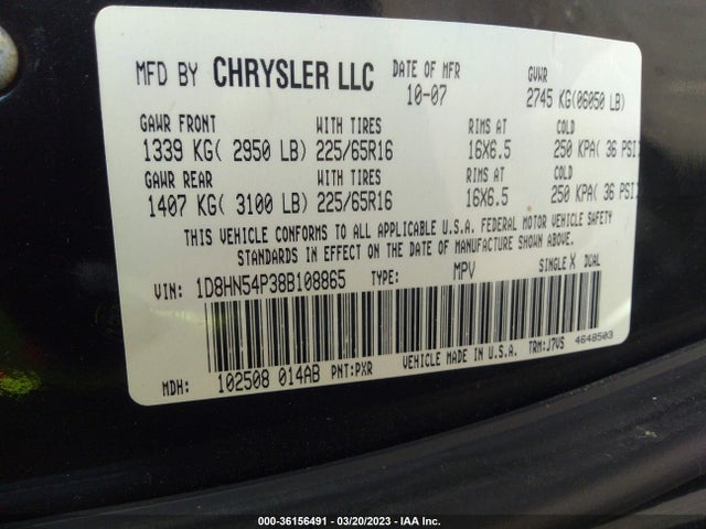 Dodge Grand Caravan Sxt 2008 1D8HN54P38B108865 Image 10