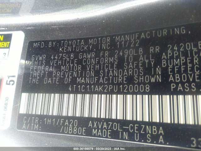 Toyota CAMRY LE 2023 4T1C11AK2PU120008 Image 10