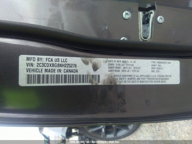 Dodge Charger Sxt 2022 2C3CDXBG8NH225276 Image 9