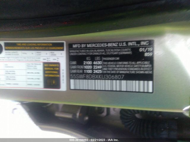 55SWF8DBXKU306807 Mercedes-Benz C-class C 300