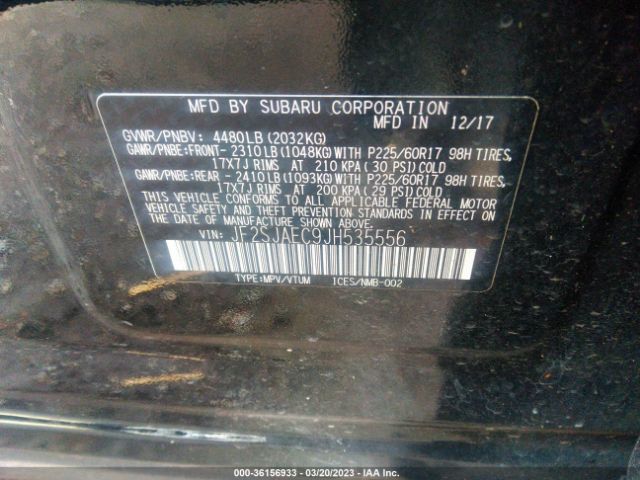 JF2SJAEC9JH535556 Subaru Forester Premium