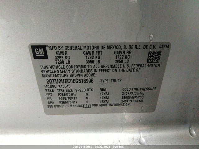GMC Sierra 1500 Sle 2014 3GTU2UEC0EG516996 Image 11