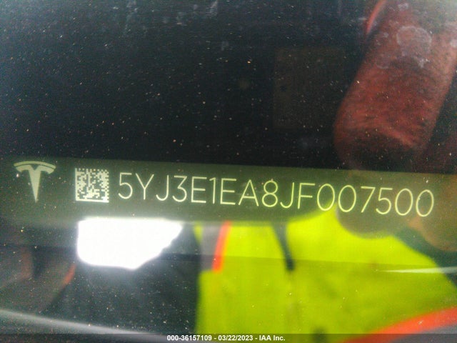 Tesla Model 3 Range Battery 2018 5YJ3E1EA8JF007500 Image 9