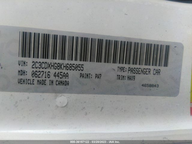 2C3CDXHG8KH685055 Dodge CHARGER GT