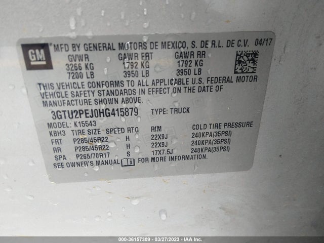 GMC Sierra 1500 Denali 2017 3GTU2PEJ0HG415879 Image 9