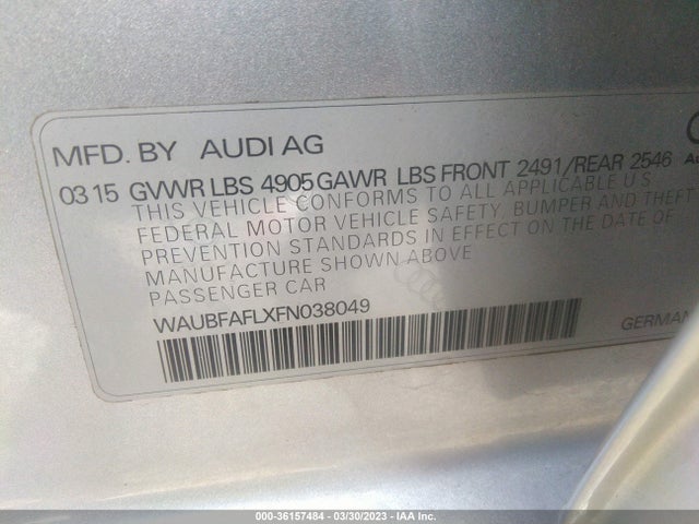 WAUBFAFLXFN038049 Audi A4 PREMIUM