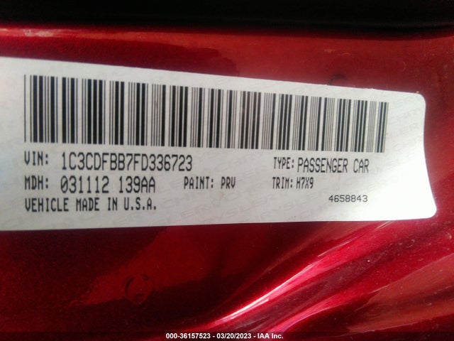 Dodge DART SXT 2015 1C3CDFBB7FD336723 Image 9