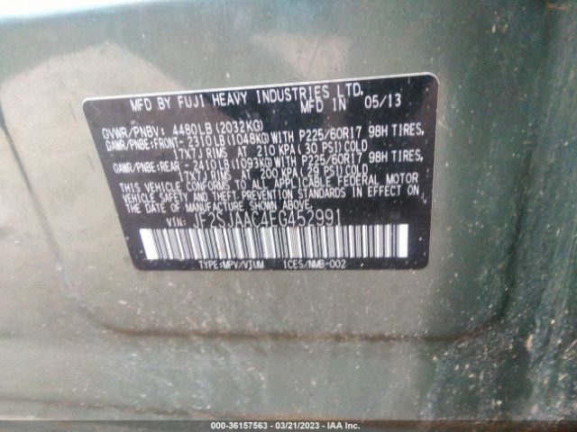 JF2SJAAC4EG452991 Subaru Forester 2.5i