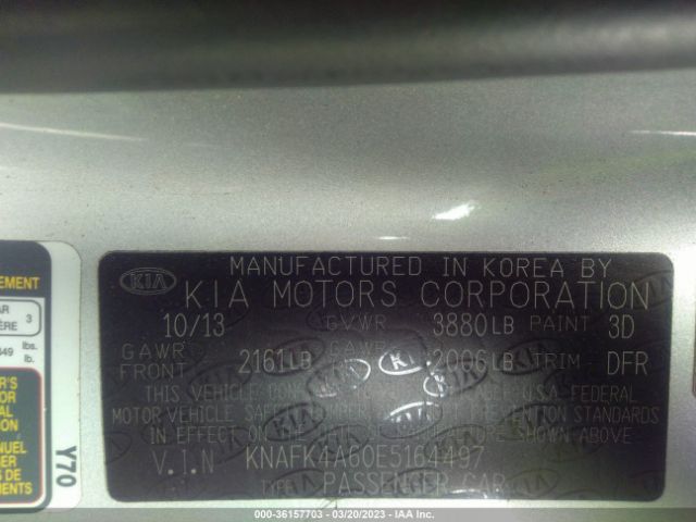 KNAFK4A60E5164497 KIA FORTE LX