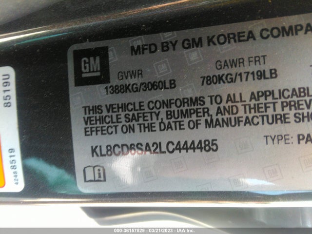 Chevrolet Spark Lt 2020 KL8CD6SA2LC444485 Image 9