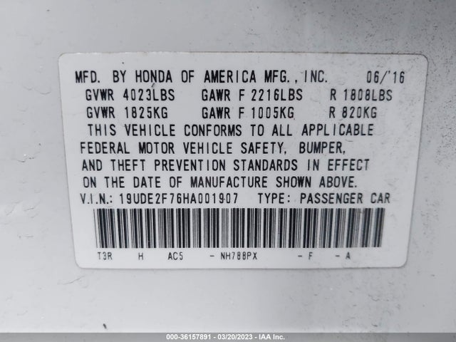 Acura Ilx W 2017 19UDE2F76HA001907 Image 9