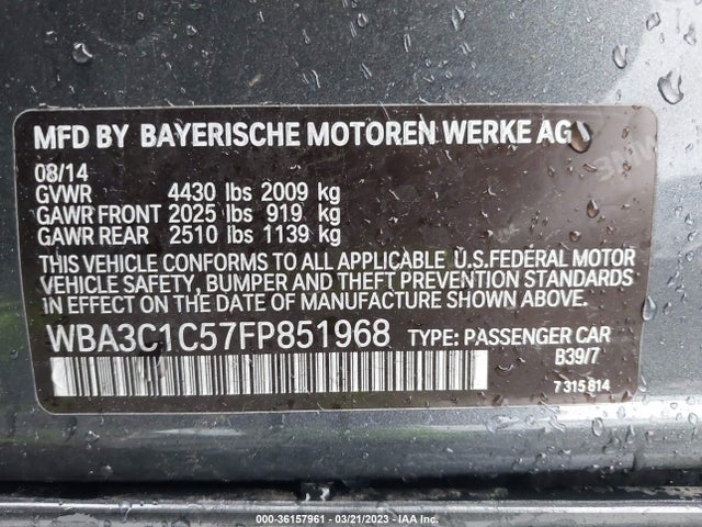BMW 3 Series 328i 2015 WBA3C1C57FP851968 Image 9