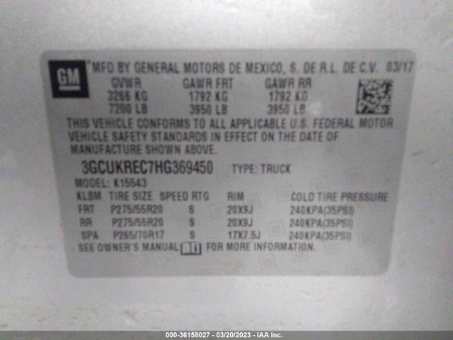 Chevrolet Silverado 1500 Lt 2017 3GCUKREC7HG369450 Image 9