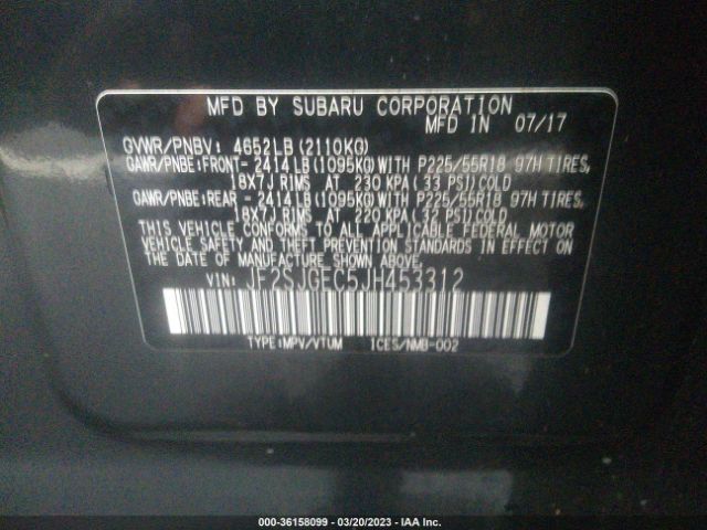 JF2SJGEC5JH453312 Subaru Forester Premium