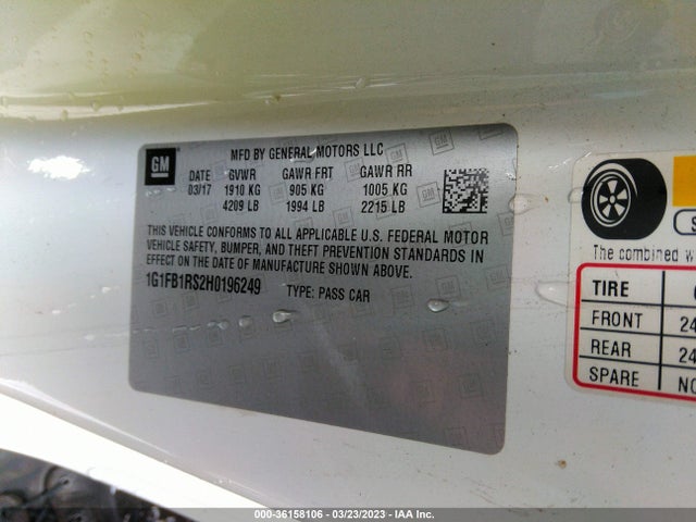Chevrolet Camaro 1lt 2017 1G1FB1RS2H0196249 Image 12