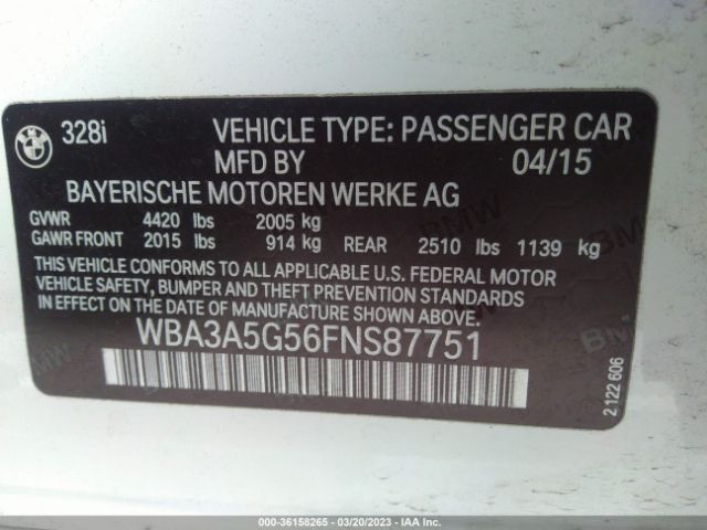 WBA3A5G56FNS87751 BMW 3 Series 328i