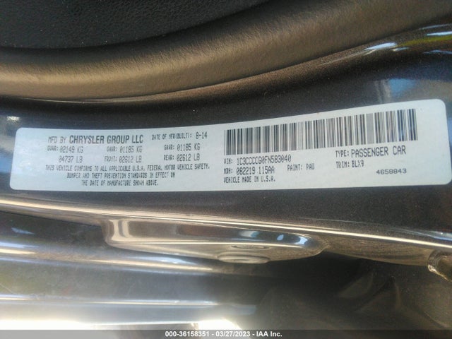 1C3CCCCG0FN583040 Chrysler 200 C