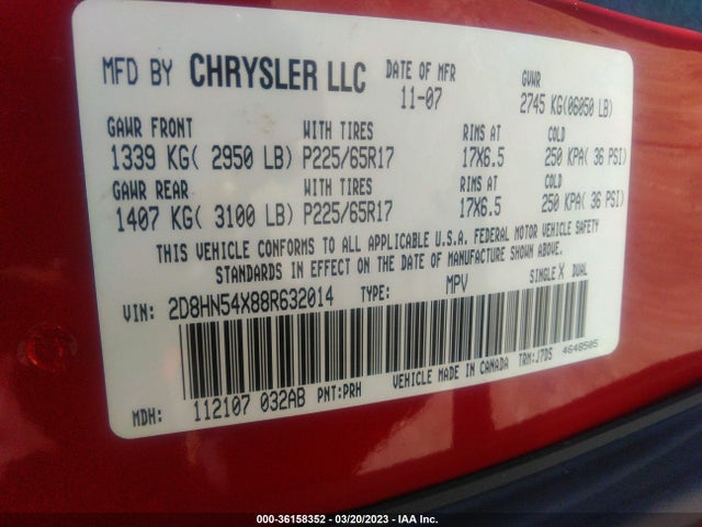 Dodge Grand Caravan Sxt 2008 2D8HN54X88R632014 Image 10