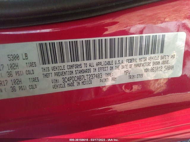 Dodge Journey Se Value 2020 3C4PDCAB7LT237483 Image 10
