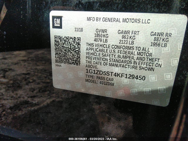 Chevrolet MALIBU LT 2019 1G1ZD5ST4KF129450 Image 10