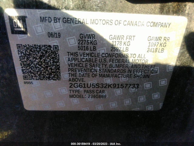 2019 Cadillac XTS, VIN: 2G61U5S32K9157733