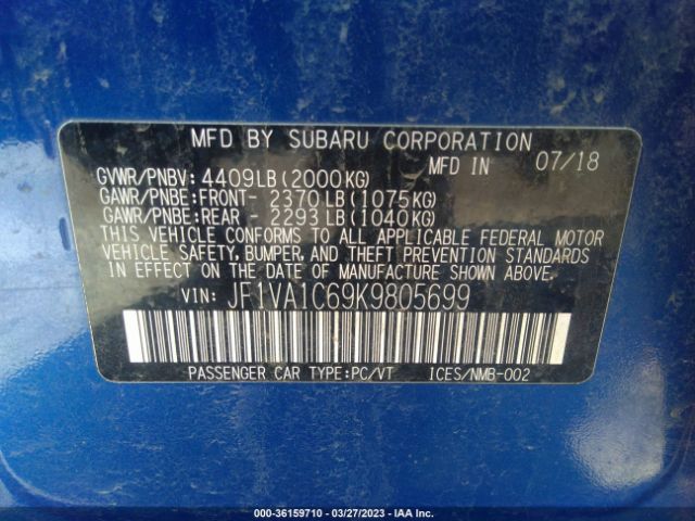 JF1VA1C69K9805699 Subaru Wrx Premium