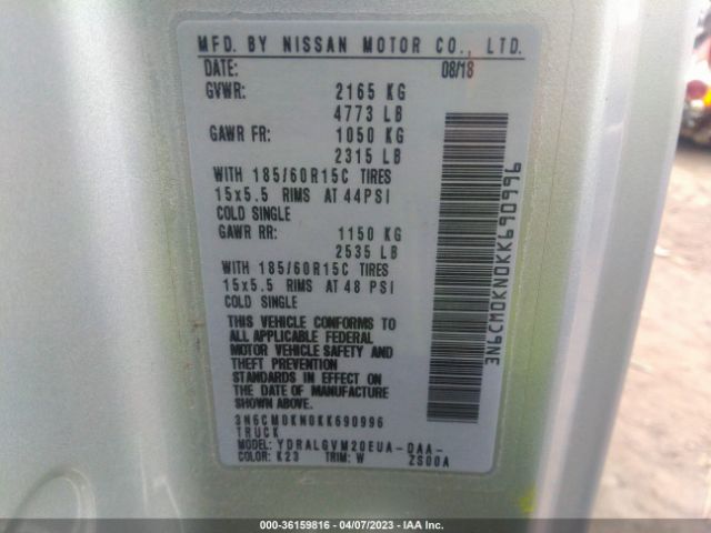 3N6CM0KN0KK690996 Nissan NV200 SV