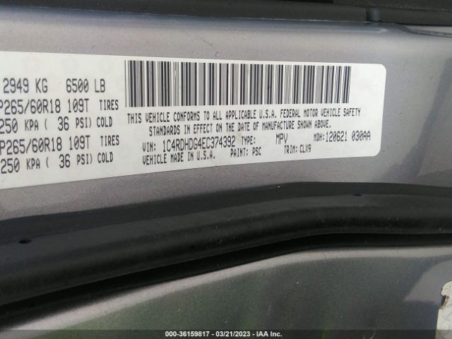 1C4RDHDG4EC374392 Dodge DURANGO LIMITED