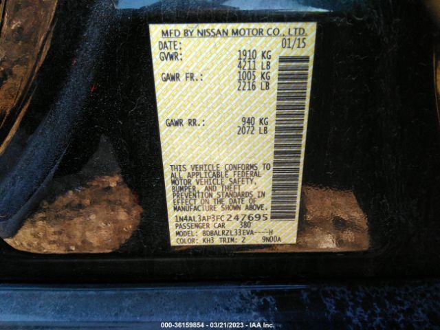 1N4AL3AP3FC247695 Nissan Altima 2.5 Sl
