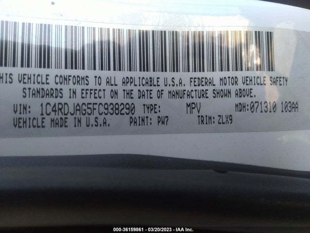 Dodge Durango Sxt 2015 1C4RDJAG5FC938290 Image 10