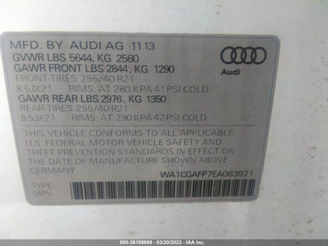 WA1CGAFP7EA063921 Audi Sq5 Premium Plus
