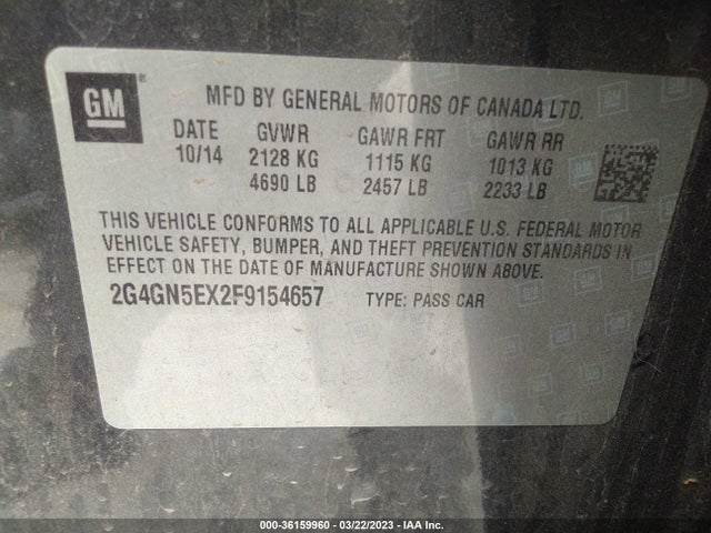2G4GN5EX2F9154657 Buick Regal Premium I