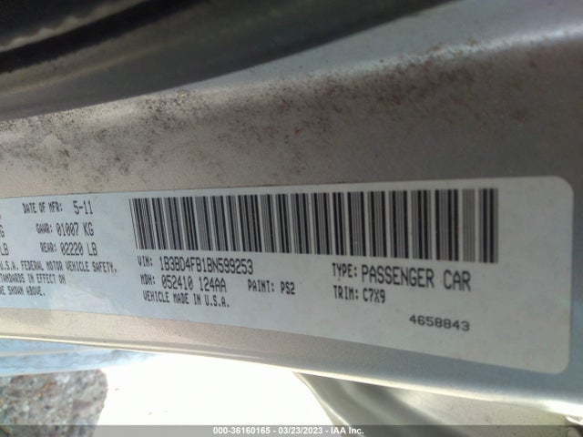 Dodge Avenger Express 2011 1B3BD4FB1BN599253 Image 9
