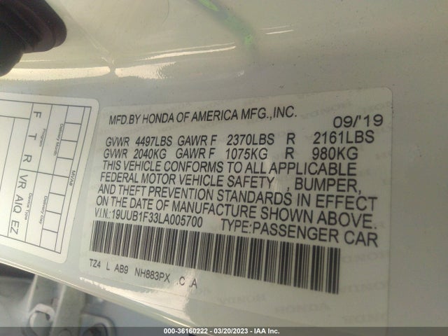 Acura TLX 2020 19UUB1F33LA005700 Image 10