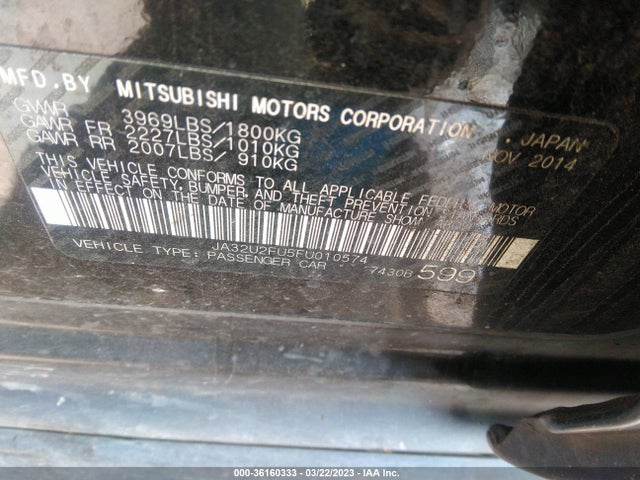 JA32U2FU5FU010574 Mitsubishi LANCER ES