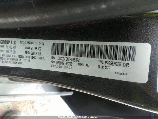 Chrysler 200 C 2015 1C3CCCCBXFN535372 Image 10