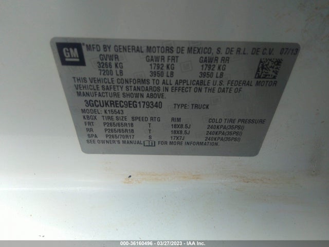 Chevrolet l83 - vvt, afm (active fuel management), aluminum 2014 3GCUKREC9EG179340 Image 54