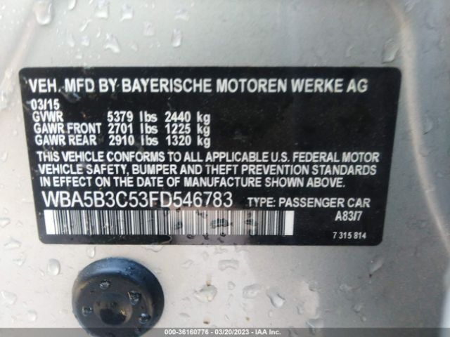 WBA5B3C53FD546783 BMW 5 Series 535i Xdrive