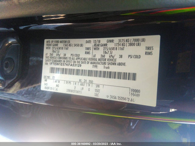 Ford F-150 Xl/xlt/lariat 2019 1FTEW1E57KFA53129 Image 10