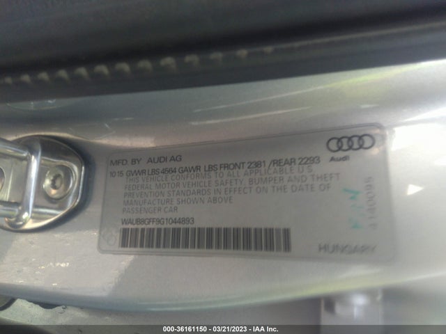 WAUB8GFF9G1044893 Audi A3 2.0t Premium