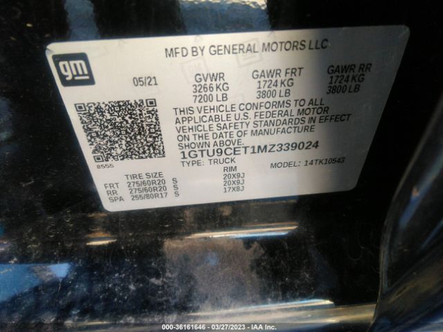 1GTU9CET1MZ339024 GMC Sierra 1500 Elevation
