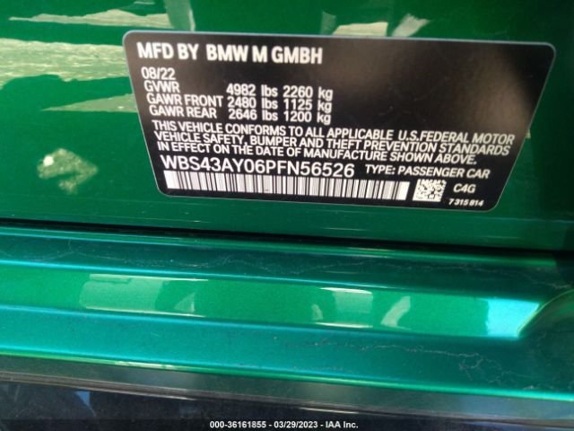 WBS43AY06PFN56526 BMW M3 Competition Xdrive