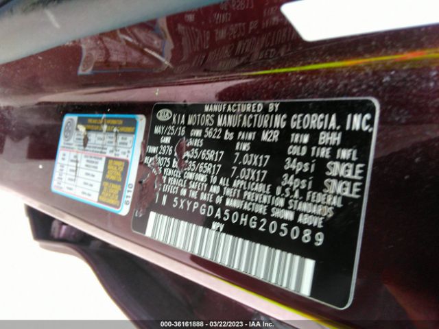 5XYPGDA50HG205089 KIA Sorento Lx V6