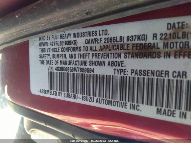 4S3BG6856W7659594 Subaru Legacy Wagon Outback