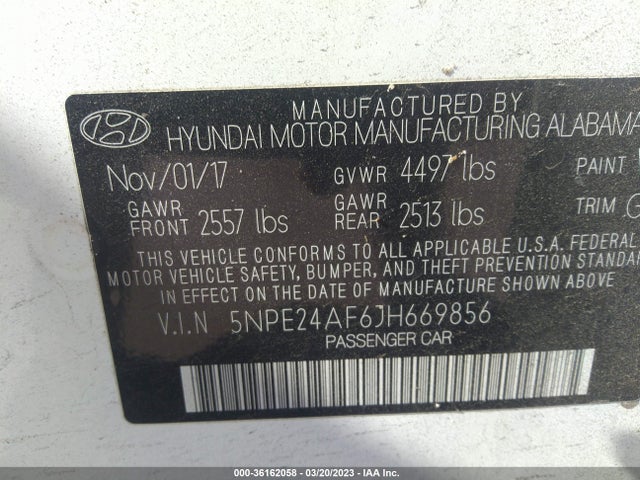 Hyundai SONATA SE 2018 5NPE24AF6JH669856 Image 10