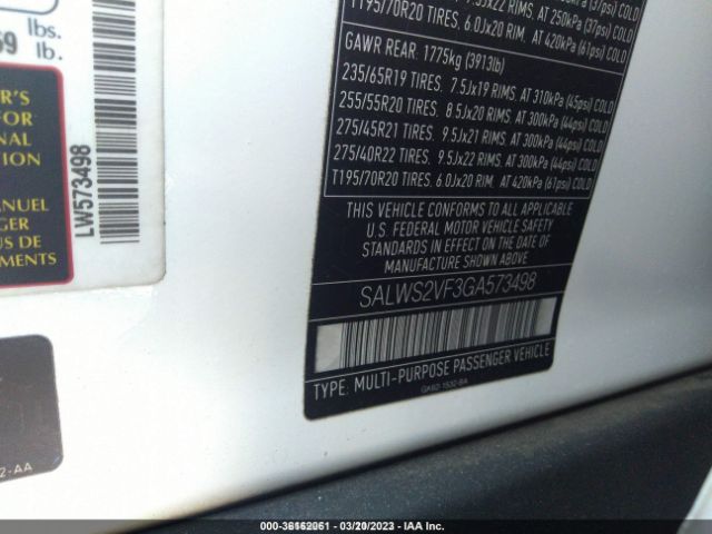 SALWS2VF3GA573498 Land Rover Range Rover Sport V6 Hse