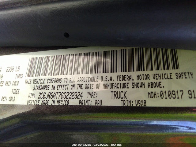 RAM 1500 Express 2016 3C6JR6AT7GG232324 Image 9